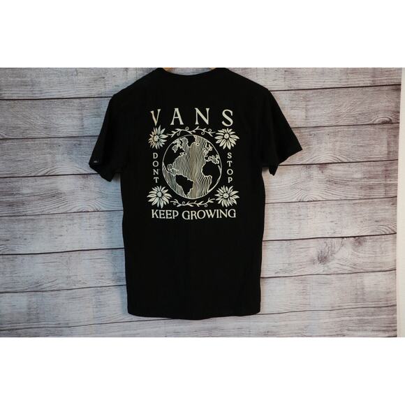 Vans Small Keep Growing Off The Wall Black T Shirt - Picture 1 of 7